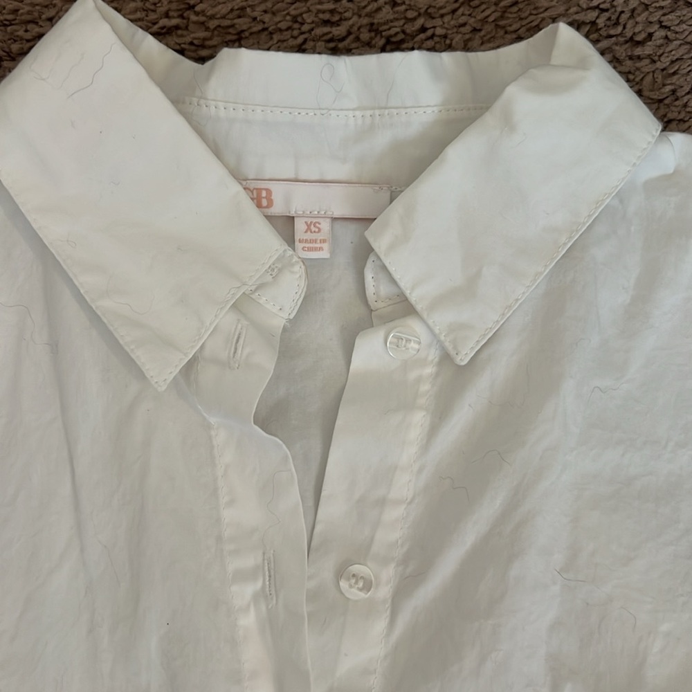 Gb White Cropped Button Down - image 4